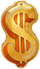Шар (32''/81 см) Фигура, Знак Доллара, Золото, 1 шт. в уп.