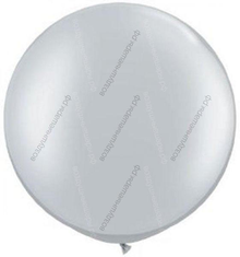Большой Серебряный шар с гелием, 90см