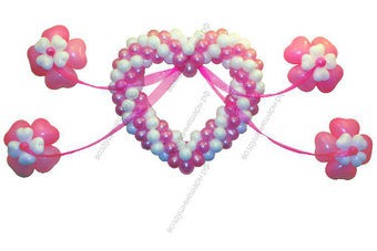 Сердце с цветочками и лентами "нежные чувства"