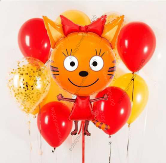 Воздушные шары Три Кота с Карамелькой для девочки