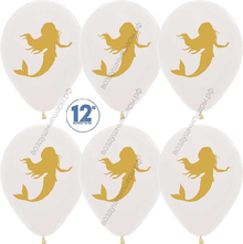 Шар с гелием  Золотая русалочка, Прозрачный (390), кристалл, 2 ст, 30 см.