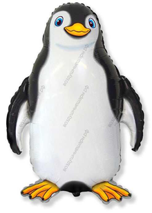 Шар с гелием  Фигура, Счастливый пингвин, Черный, 81 см.