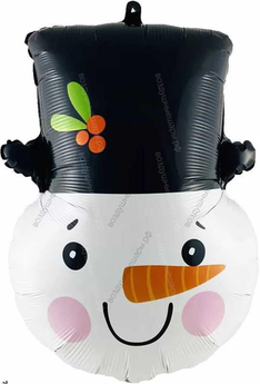 Фигура с гелием Голова Снеговика, 58 см.