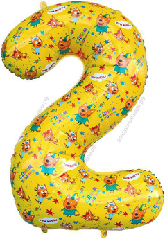 Шары-цифры Три кота гелиевые, 86 см