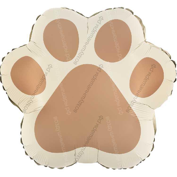 Фигура с гелием Лапка, Бежевый, Сатин, фольга, 53 см.