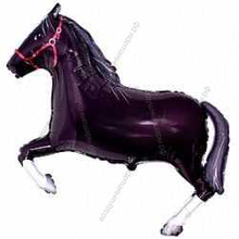 Шар с гелием  Фигура, Лошадь, Черный, 107 см.