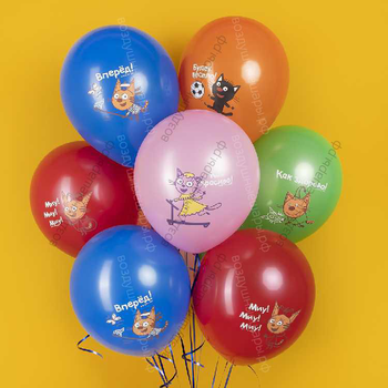 Шар с гелием Три Кота, Игры во дворе, Ассорти, пастель, 1 ст, 30 см.