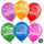 Воздушный шар (12''/30 см) С Днем Рождения! (сердца и звезды), Ассорти,  лайт, пастель, 2 ст, 100 шт.