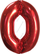 Шар (40''/102 см) Цифра, 0, Красный, 1 шт.