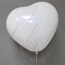 Белое сердце латексное, с гелием большое, 40 см