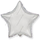 Фольгированный шар (18''/46 см) Звезда, Серебро, 1 шт.