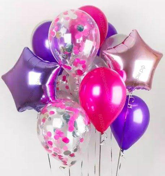 Букет из прозрачных шаров "Кристалл и звезды"