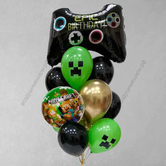Фонтан из шаров с гелием для геймера с Джойстиком