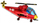 Фольгированный шар (38''/97 см) Фигура, Вертолет, Красный, 1 шт.