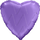 Шар (18''/46 см) Сердце, Фиолетовый (пурпурный), Сатин, 1 шт.