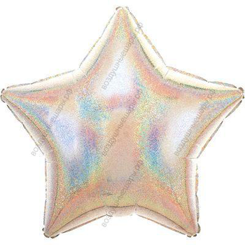 Голографические миларовые шары без рисунка (круги, звезды, сердца), надутые воздухом