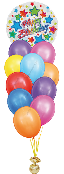 Букет со средним шаром Happy Birthday