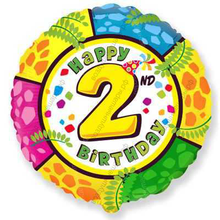 Шар с гелием  Круг, Цифра 2, 46 см.