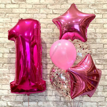 Букет гелиевых шаров  на 1 год для девочки "Малинка"