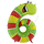 Шар (40''/102 см) Цифра, 6 Гусеница, 1 шт.