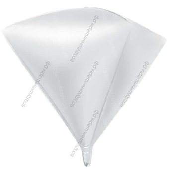 Шар с гелием 3D  Алмаз, Белый, 69 см.