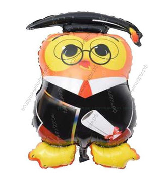 Шар с гелием  Фигура, Сова Выпускник, 79 см.
