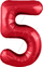 Шар (40''/102 см) Цифра, 5 Slim, Красный, 1 шт. в упак.