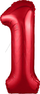 Шар (40''/102 см) Цифра, 1 Slim, Красный, 1 шт. в упак.