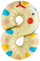 Копия Шар (40''/102 см) Цифра, 8, Зверята, Змея, 1 шт.