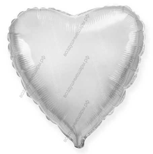 Шар с гелием  Сердце, Серебро, 46 см.
