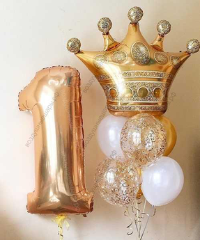 Сет из шаров на годик "Корона"