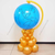 Глобус из воздушных шаров Золото- голубой- черный