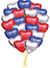 10 шаров Сердца триколор