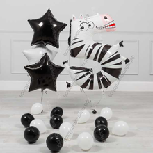 Шары на День рождения ребенка 5 лет, сет Зебра