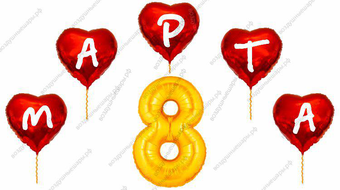 Украшение офиса из гелевых шаров на 8 марта