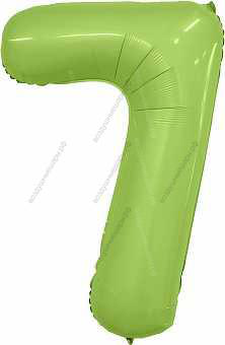 Шары цифры Мистик, Фисташка сатин с гелием, 90 см.