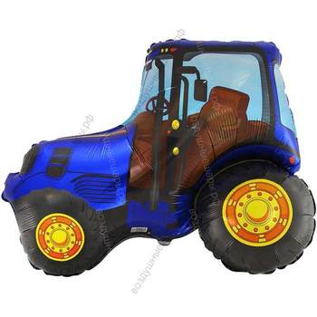 Шар с гелием  Фигура, Трактор, синий, 94 см.
