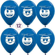 Шар с гелием  Выпускник, Emoji, Синий (540), металлик, 5 ст, 30 см.