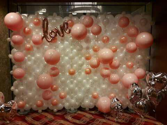 Фотофон из шаров (стена из шариков) "Love" (2,5м х 4м) 