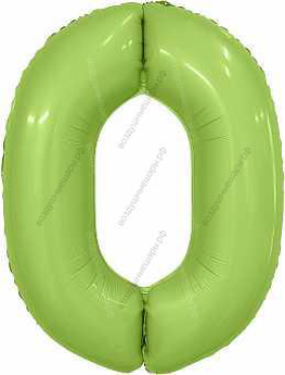 Шары цифры Мистик, Фисташка сатин с гелием, 90 см.