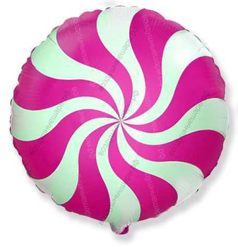 Шар с гелием  Круг, Леденец, Фуше, 46 см.