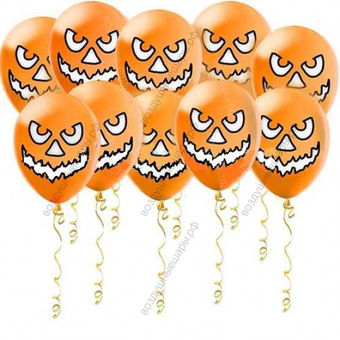 Шары под потолок на Хэллоуин "Злобные тыквы"