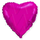 Фольгированный шар (18''/46 см) Сердце, Пурпурный, 1 шт.