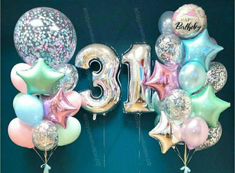 Украшение на День рождения Радость и нежность с цифрами