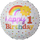 Шар (18''/46 см) Круг, С Днем Рождения, 1 Годик! (радуга), Белый, 1 шт.