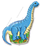 Фольгированный шар (43''/109 см) Фигура, Динозавр диплодок, Синий, 1 шт.