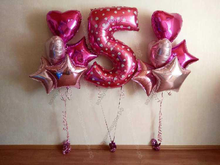 Оформление шарами с гелием для девочки на 5 лет "Мечты"