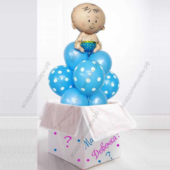 Гендер пати коробка с шарами Мальчик или Девочка: мальчик