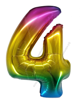 Шары цифры РАДУЖНЫЕ с гелием