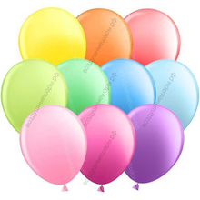 Шары с гелием разноцветные, пастель супер эконом, 25 см.